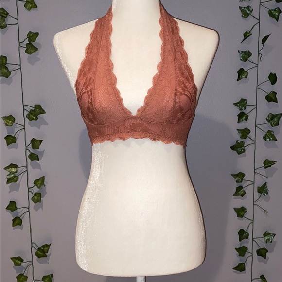 Woman's FP Rust Orange Lace Halter Bralette XS - Picture 8 of 12